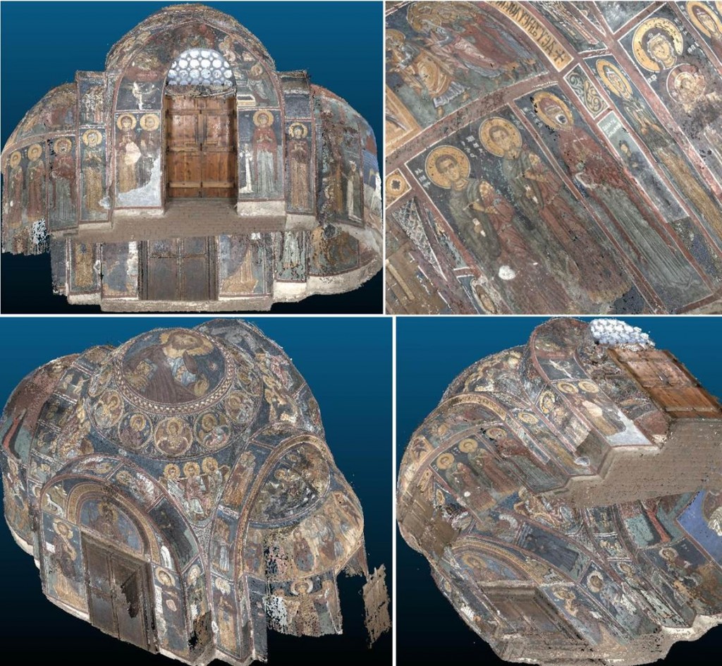 3D interior of Asinou Church, Cyprus